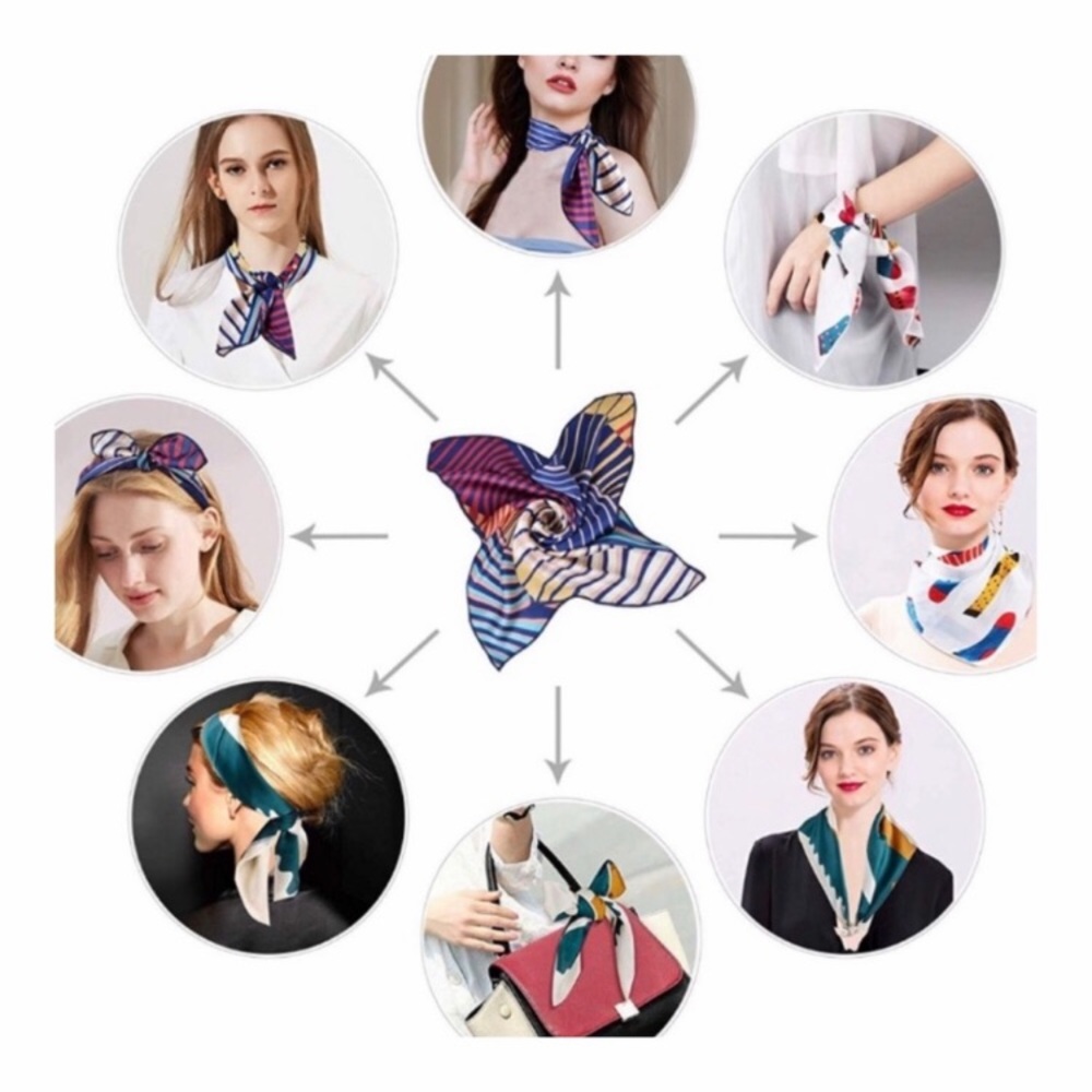 2/$24 🆕 Yellow Chains Silky Square Scarf - Picture 4 of 4